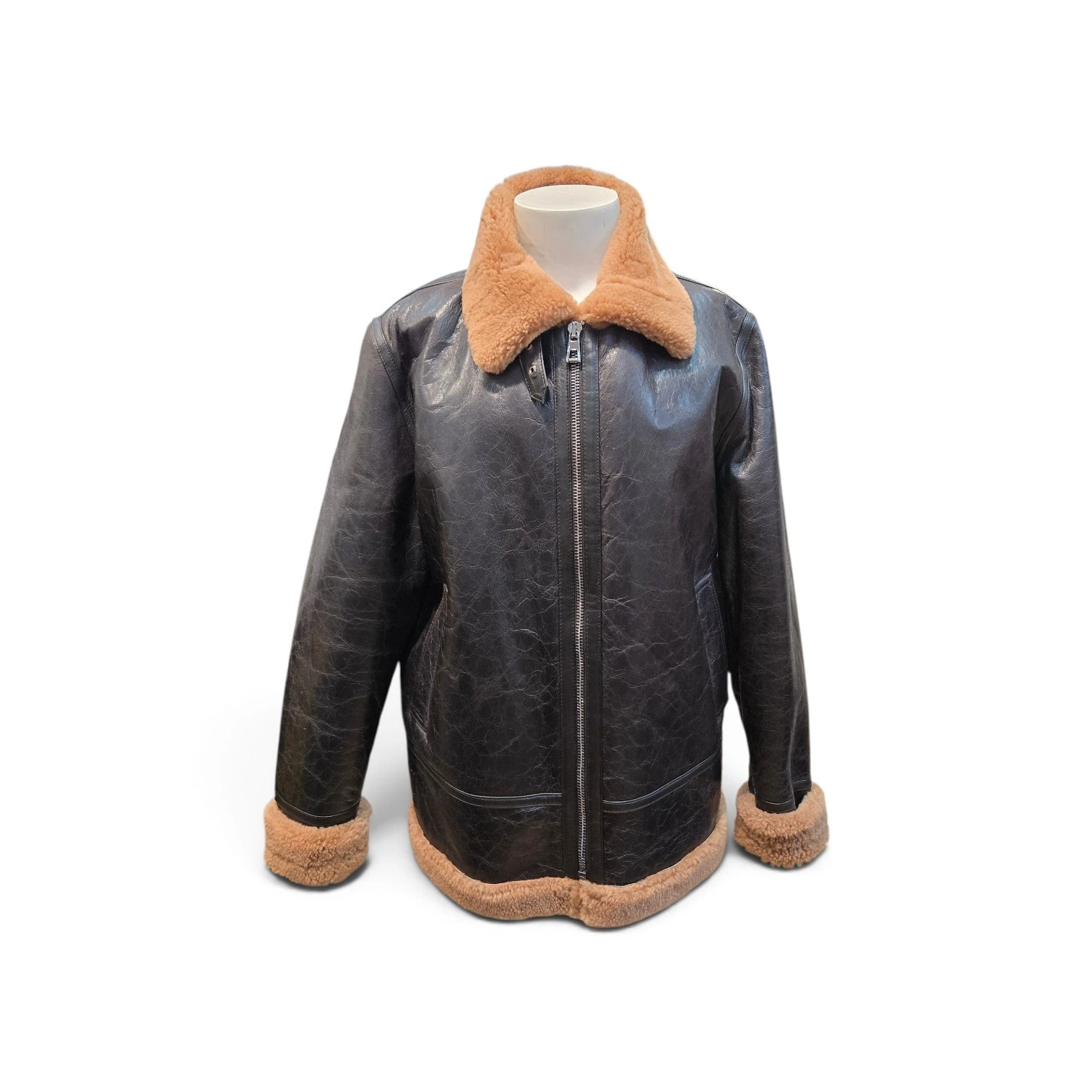 BLOUSON BOMBARDIER PEAU LAINEE